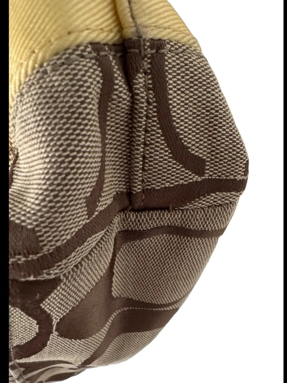 Coach Signature Jacquard Tote Brown w/Yellow (Rare) F13548 Signature Stripe Y2K